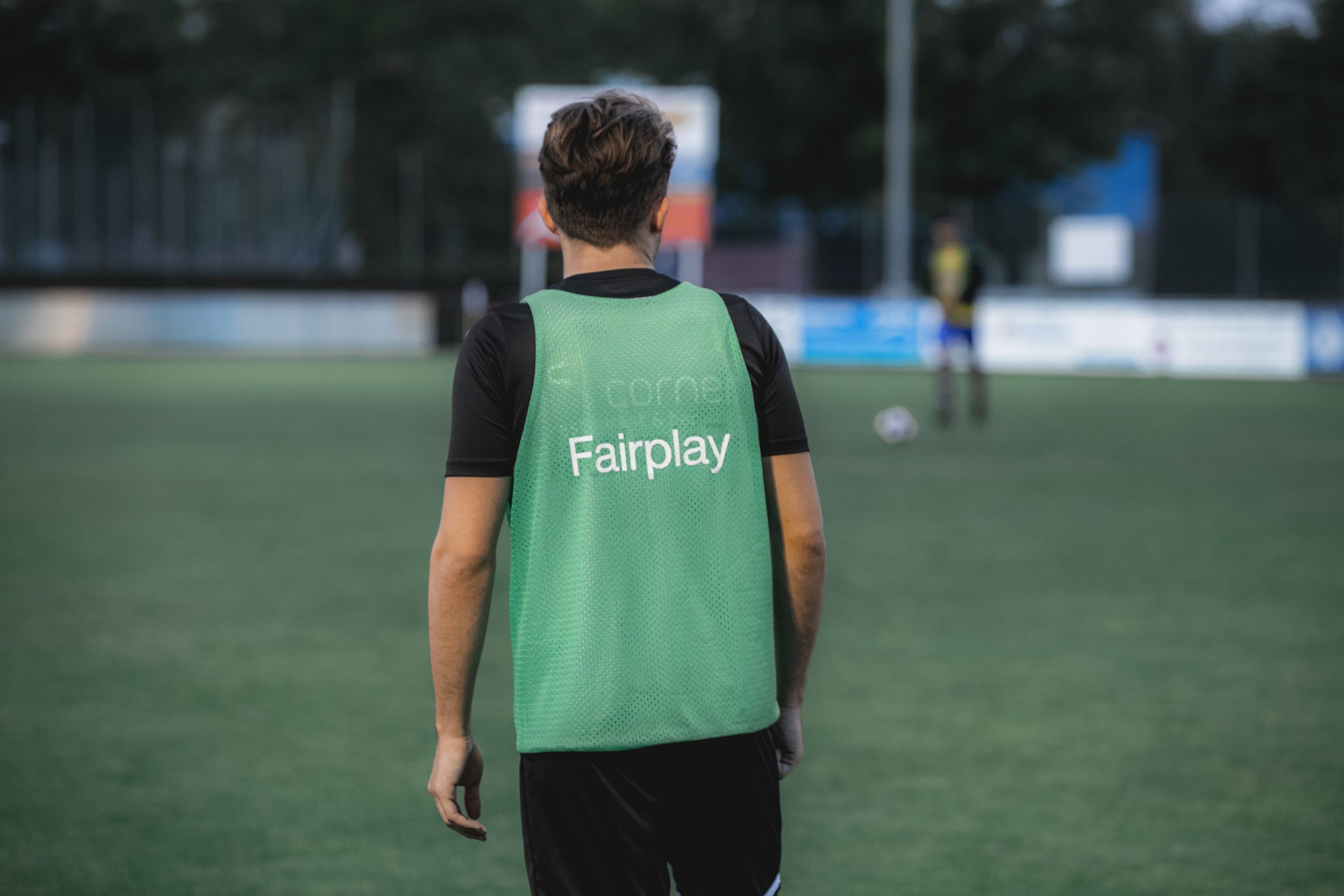 Soccer player practicing.